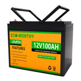 Batería litio con BMS ECO-WORTHY 100Ah 12V