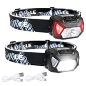Pack 2 linternas frontales LED 300lm, recargables 6 modos luz